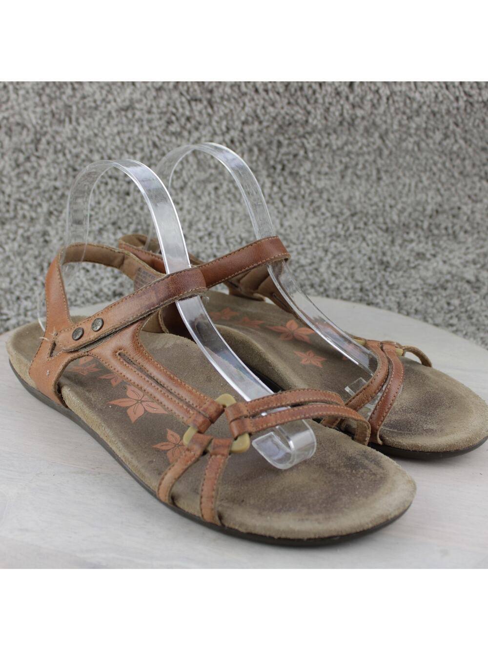 ABEO Oasis Strappy Comfort Sandal Brown Leather Womens 10